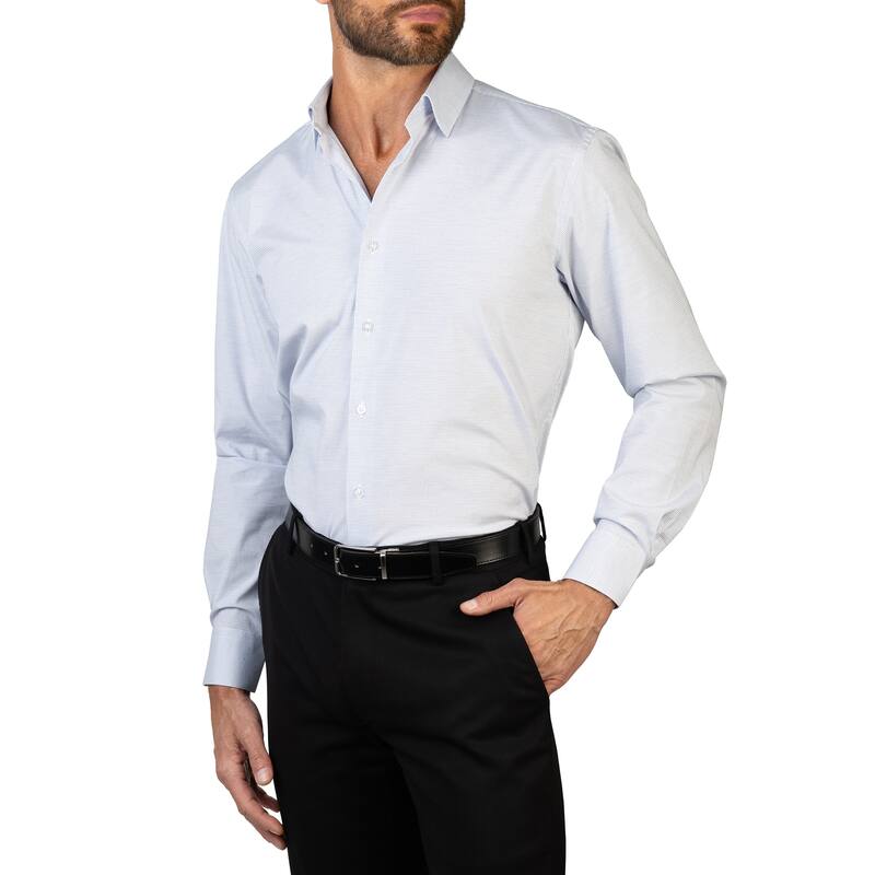 Vince Camuto Men's Stretch Slim Fit Check Dress Shirt - S 32/33 - Blue Check