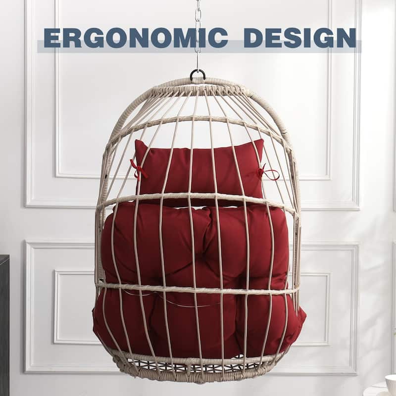 Weaving Egg Hanging Chairs Swing Hanging Basket Chair with Cushion