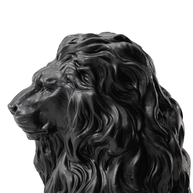 Glitzhome MGO Vintage Sitting & Lying Lion Guardian Garden Statue Porch Sculpture Indoor Outdoor