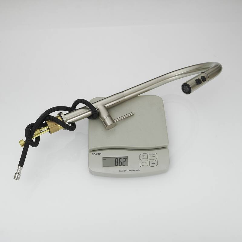 WIZ Single Handle Pull Down Sprayer Kitchen Faucet in Brushed Nickel