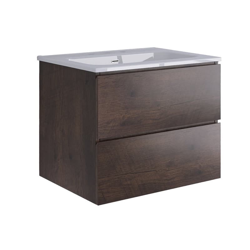 24 inches Wall-mounted Bathroom Vanity Set with White Ceramic Integrated Sink - 24" x 18"