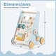 preview thumbnail 3 of 8, Gymax Wooden Baby Walker Sit to Stand Walker w/ Wheels Push & Pull
