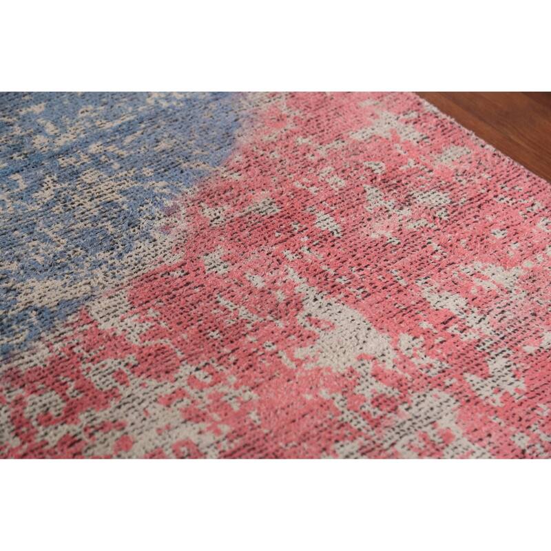 Contemporary Abstract Oriental Runner Rug Handmade Wool Carpet - 2'11"x 8'3"