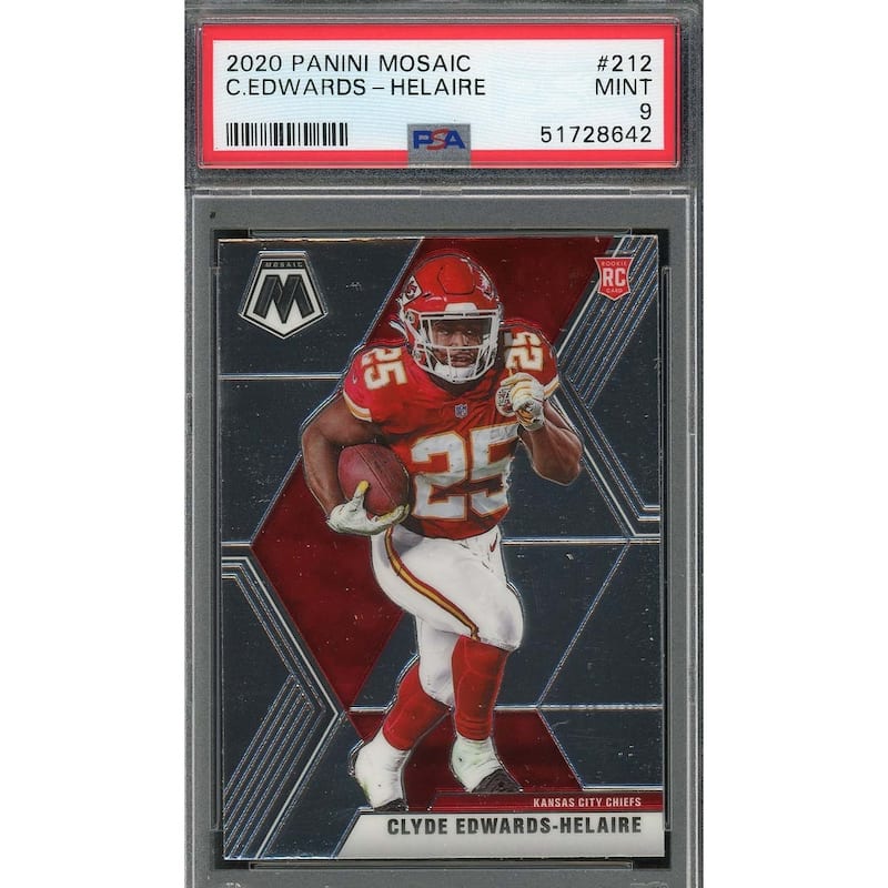 Clyde Edwards-Helaire 2020 Panini Mosaic Football Rookie Card RC #212 PSA 9 - 8'6" x 11'6"