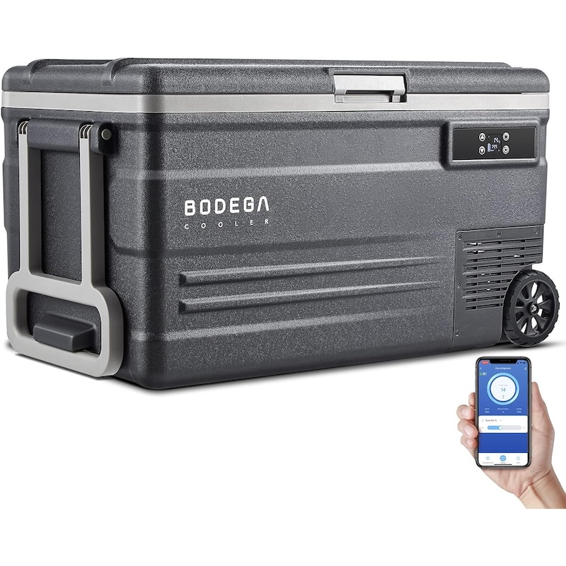 BODEGACOOLER 12 Volt Car Refrigerator, Car Fridge Single Zone,RV Portable Freezer APP Control, 75L -4℉-68℉ Car Cooler - ‎18.1"D x 32.1"W x 17.7"H