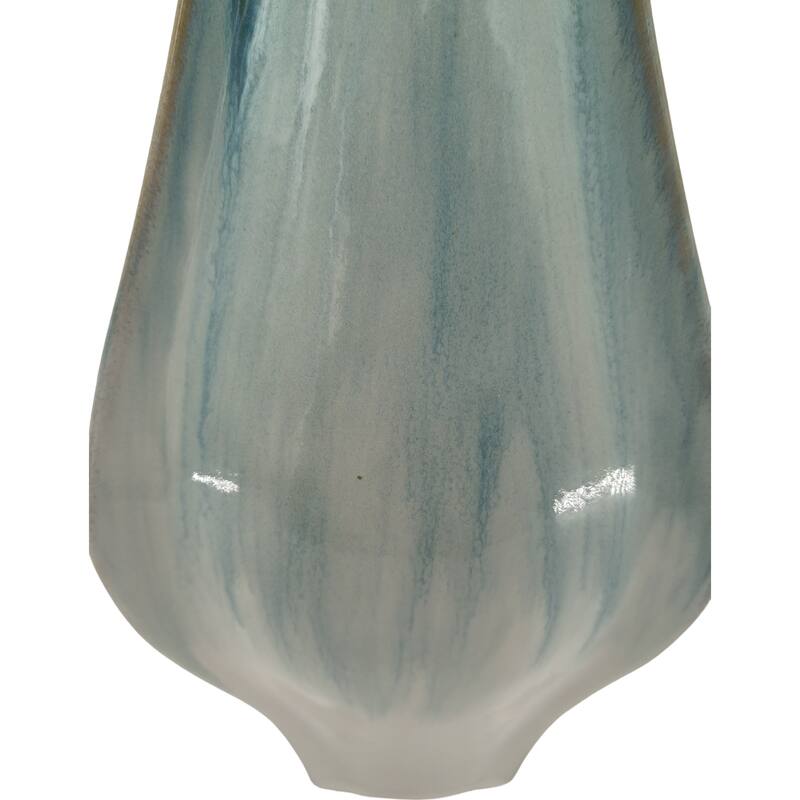 Stoneware Ceramic Decorative Vase with Ocean-Inspired Glaze Finish