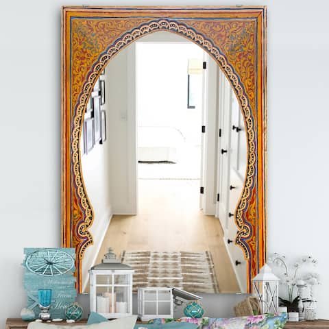 Designart 'Ancient Door Morroco' Traditional Mirror - Large Printed Wall Mirror
