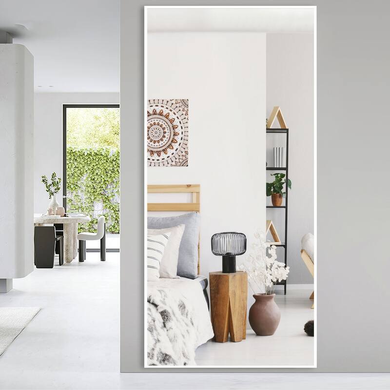 Modern Aluminum Alloy Thin Framed Full Length Floor Mirror