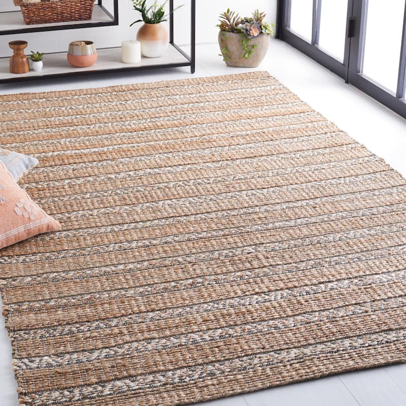 SAFAVIEH Handmade Natural Fiber Carmelina Geometric Seagrass Rug - 5' x 8' - Olive/Natural