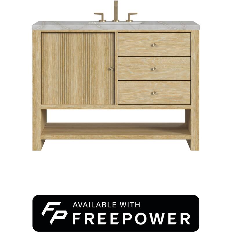 James Martin Vanities D404-V48-FVSL Marigot 48" Free Standing Single - Sunwashed Oak - Oak Finish