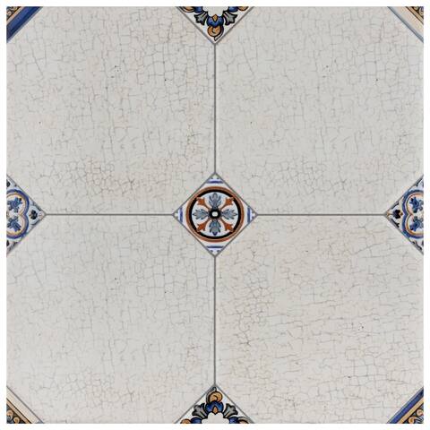 SomerTile Manises Jet Blanco 13.13" x 13.13" Ceramic Floor and Wall Tile