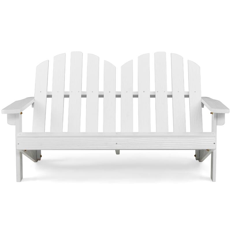 2-Person Outdoor Adirondack Chair with Slatted Seat - 22"x 20" x 35.5"