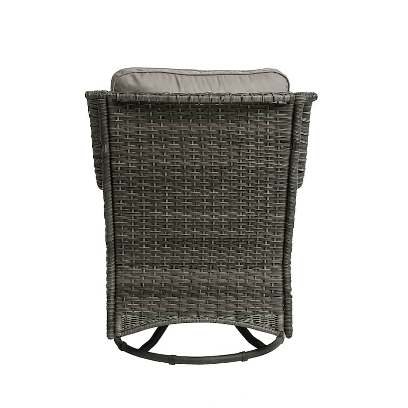 Outdoor Rattan Wicker Swivel Rocking Chair With Cushions