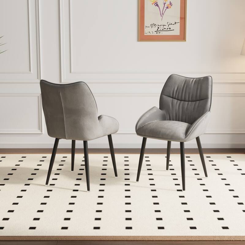 Modern Luxurious Velvet Dining Chair with High-Resilience Seat Cushion and Silent Foot Pad, for Dining Room, 2-Piece Set