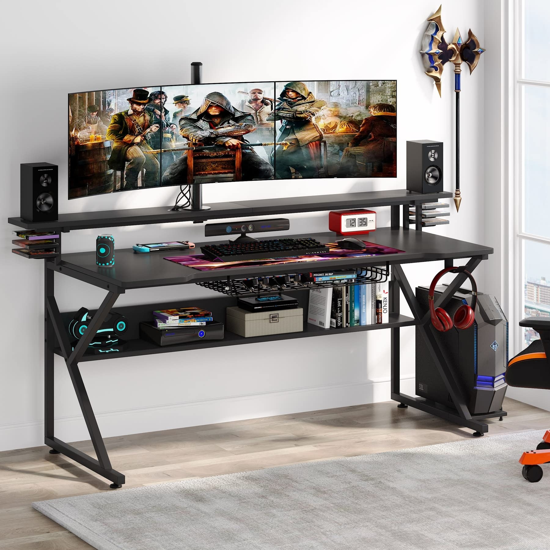 Gaming desk sales with monitors