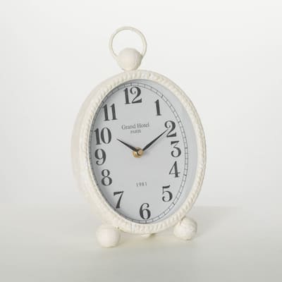 Sullivans 10.75" White Desk Clock