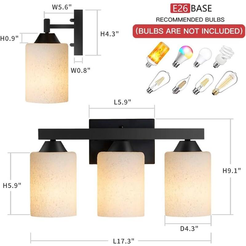 3-Light Bathroom Vanity Light(Bulbs Not Included)