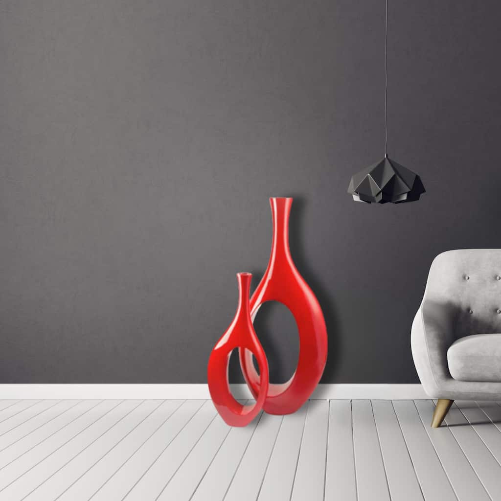 Trombone Modern Handmade Resin Vase Set