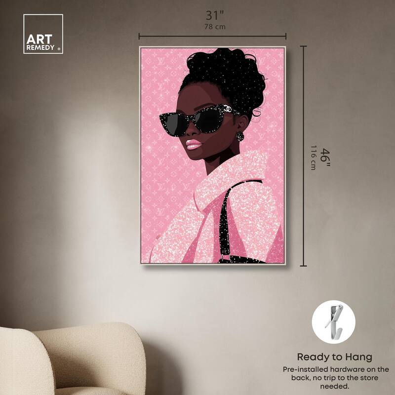 Pink Luxury Woman Canvas by Art Remedy
