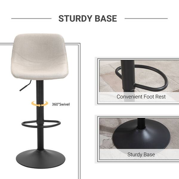 Adjustable Bar Stools - Cream - Bed Bath & Beyond - 43057451