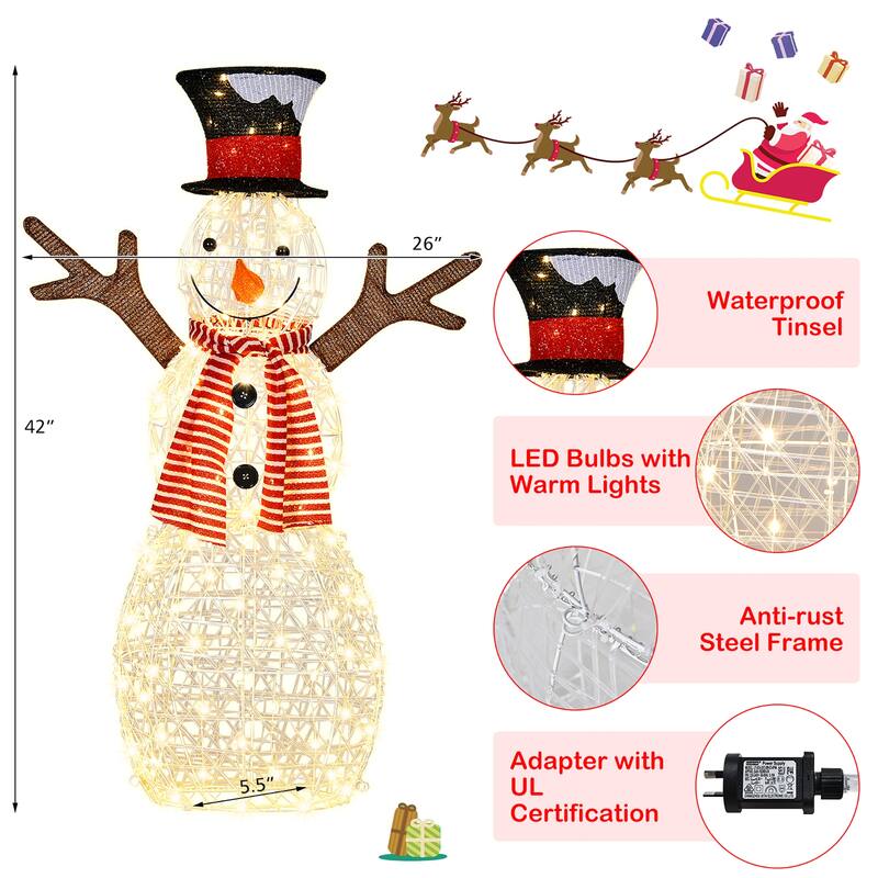 Christmas Outdoor Lighted Snowman Yard Decorations with LED Lights