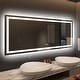 preview thumbnail 37 of 38, KIOTEE LED Mirror Lights Anti-Fog Frameless Bathroom Vanity Mirror in Tempered Glass 60x28