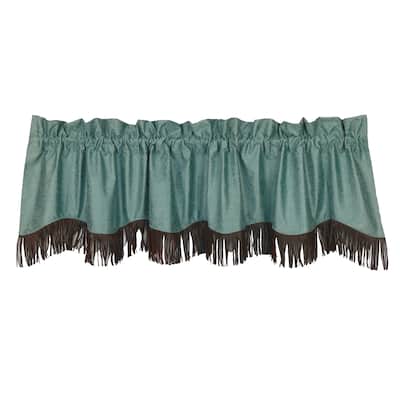 Paseo Road by HiEnd Accents Cheyenne Leather Fringed Valance, 18"x84", 1PC
