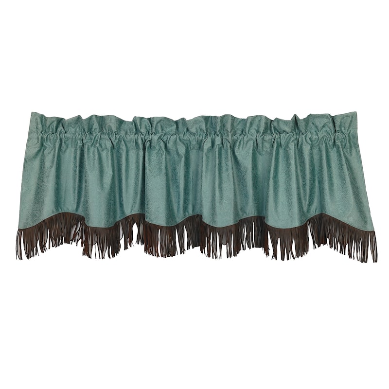 Paseo Road by HiEnd Accents Cheyenne Leather Fringed Valance, 18"x84", 1PC