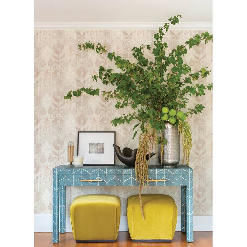 A-Street Prints Pavord Pink Floral Shibori Wallpaper