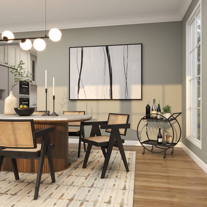 Metal Contemporary Bar Cart with Wheels