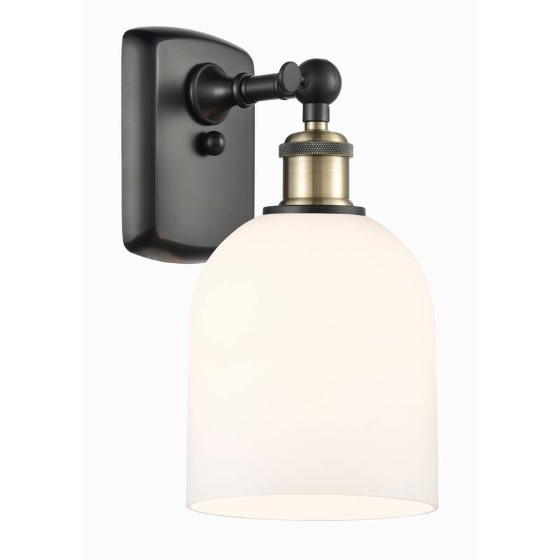 Innovations Lighting 516-1W-11-6 Bella Sconce Bella 11" Tall Wall - Black Antique Brass / Glossy White