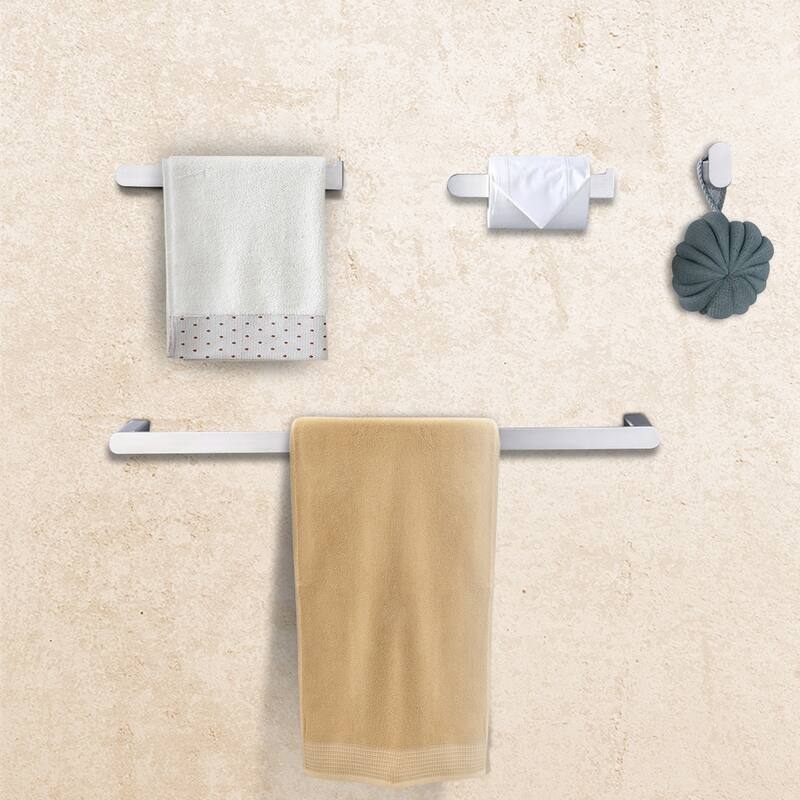 Topcraft Wall Mounted Stainless Steel Bathroom 4-Piece Hardware Accessory Set