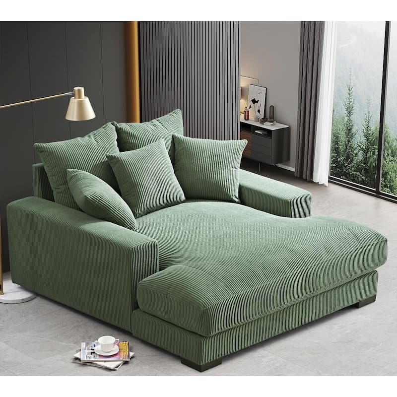 Corduroy Upholstered Chaise Lounge Living Room Chair