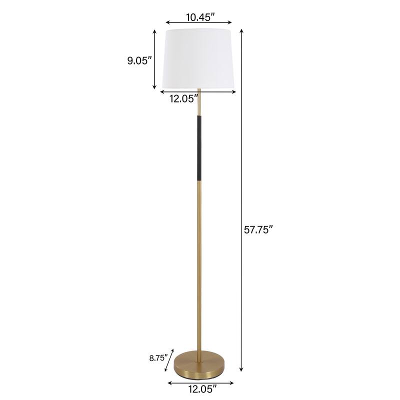 57.8" Mid-Century Metal Floor Lamp, Brass Lamps with Dimmer Switch