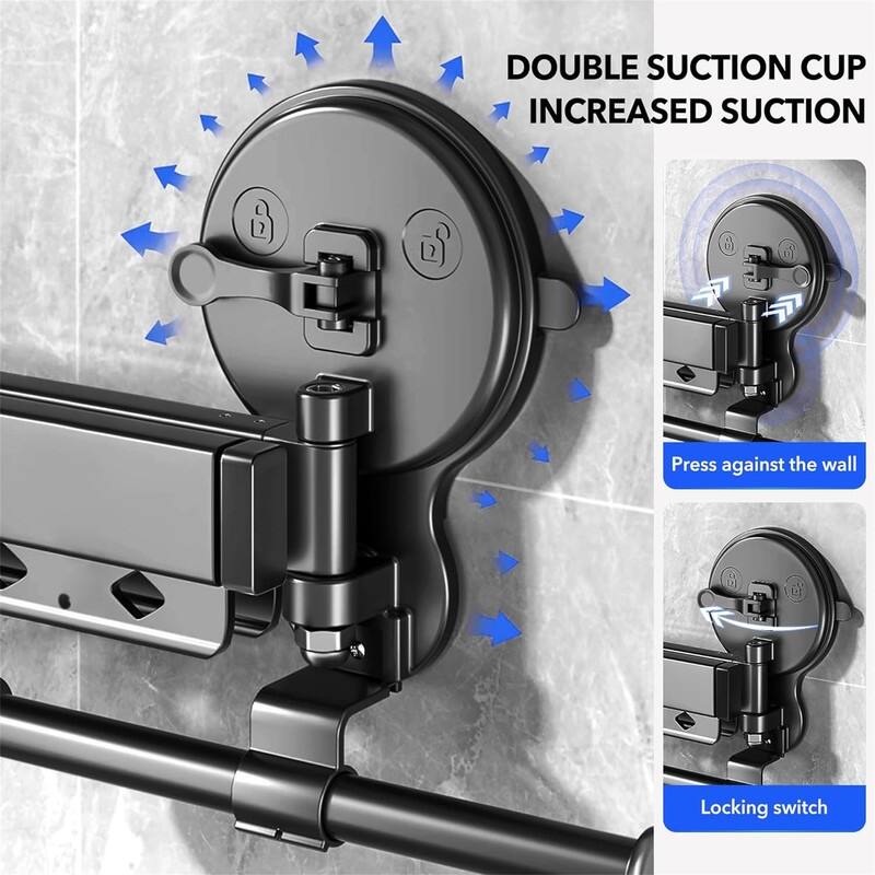 Suction Cup Foldable Clothes Drying Rack - Wall Mounted