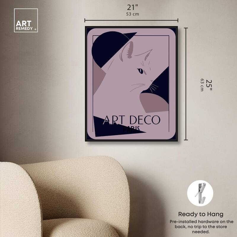 Cat Deco Canvas by Art Remedy