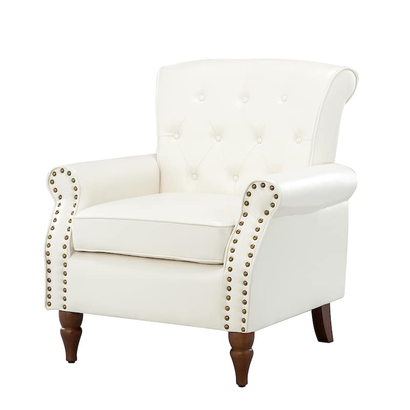 Mycenae Upholstered Accent Armchair with Nailhead Trim