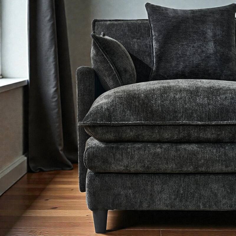 140.9" U-Shaped Modular Sectional Sofa with 2 Ottomans, Chenille Upholstery, Deep Seat Couch for Living Room