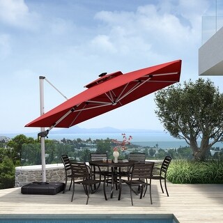 PURPLE LEAF 11 ft Square Outdoor Umbrellas With Lights