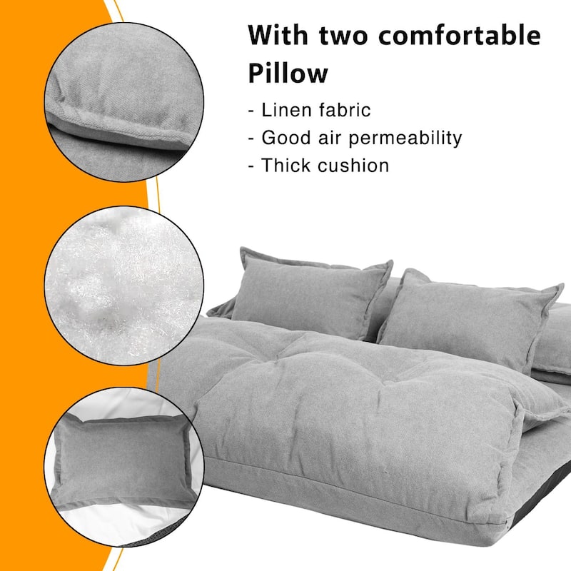 Hello Laura Convertible 5-position Floor Sofa Bed with Adjustable Backrest