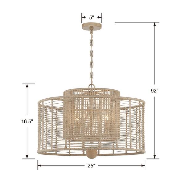 Jayna 4 Light Burnished Silver Chandelier - 25'' W x 16.5'' H