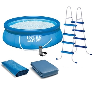 Intex 15ft x 48in Easy Swimming Pool Kit w/ 1000 GPH GFCI Filter Pump 26167EH - 87