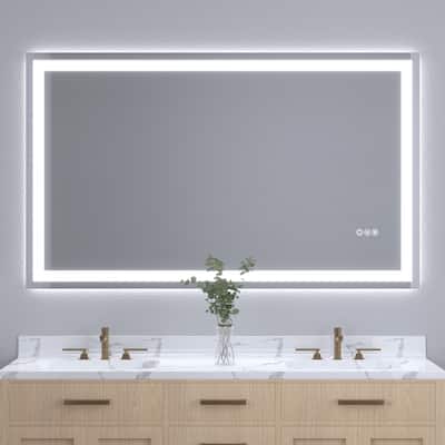 Frameless Tempered MirrorDual LED Light StripsFront and Back Lighting