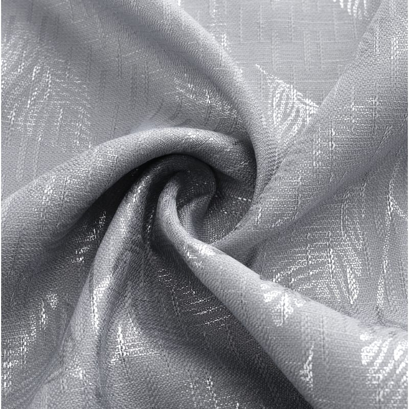 Bexley Foil Print Leaves Window Curtain Set