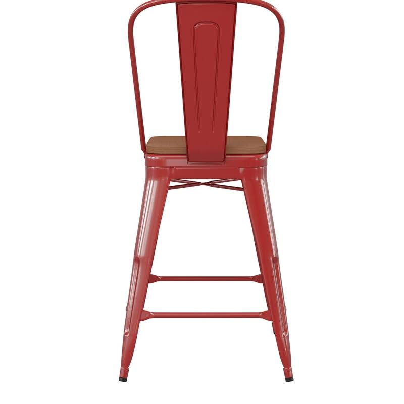 All-Weather Commercial Counter Stool with Removable Back & Poly Resin Seat