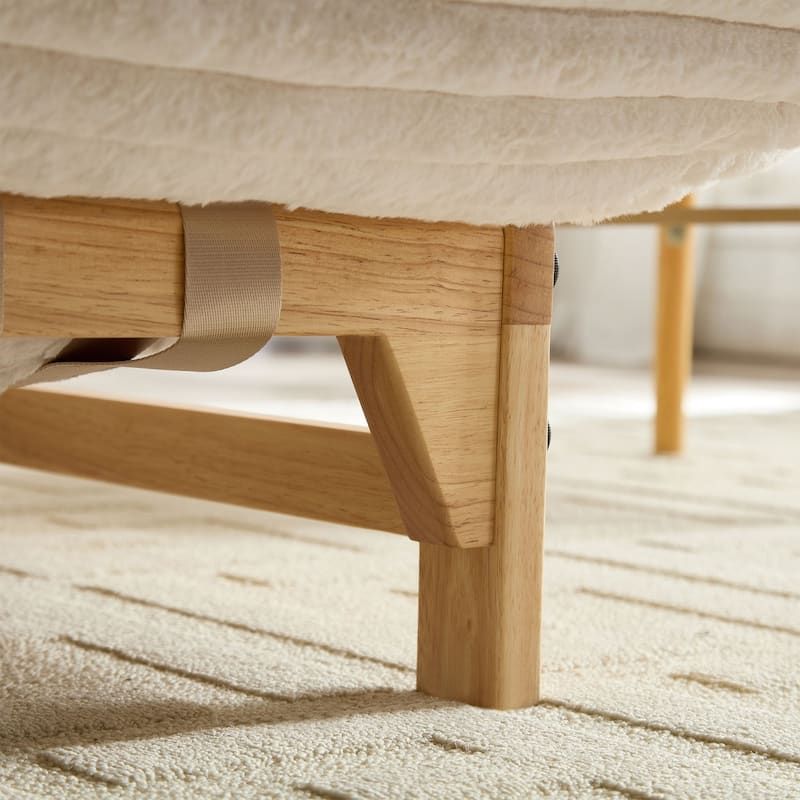 Single Seat Armless Corduroy Lazy Sofa With Backrest