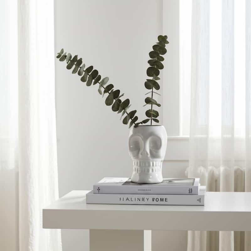 Decorative Ceramic Skull Table Vase