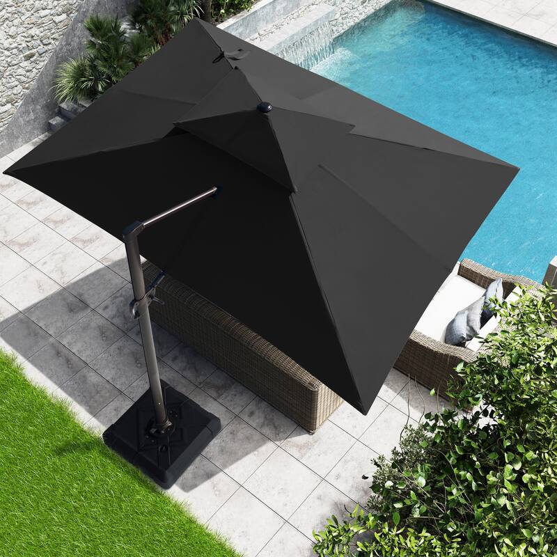 VredHom Outdoor 10x13 Ft Patio Dual Wind Vent Offset Cantilever Umbrella