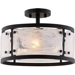 Vaxcel Lighting C0333 Wilder 3 Light 13" Wide Semi-Flush Drum Ceiling