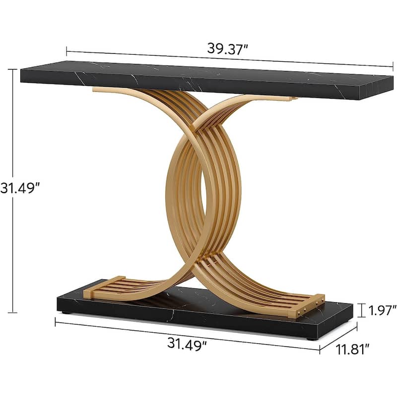 Console Table, Entryway Table with Geometric Legs, Sofa Table - 11.81"D x 39.37"W x 31.49"H